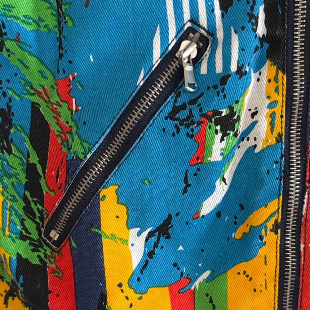 Colorful Abstract Leather Jacket - Picture 2 of 11